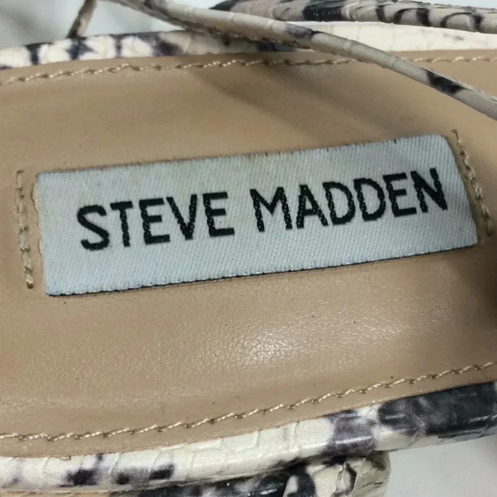 Steve Madden🐊Print Tie Leg Design Strappy Sandals - Picture 7 of 7